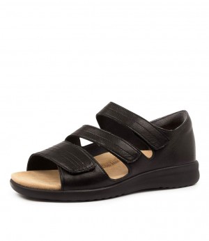 Black Women Ziera Bardot (Extra Wide) Sandals | Z-570936