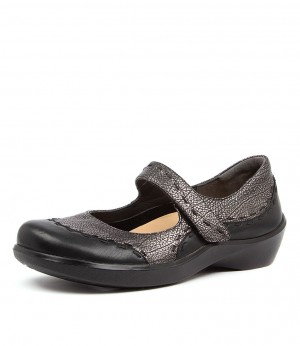 Black / Blue Grey Women Ziera Gummibear (Extra Wide) Mary Janes | Z-234857