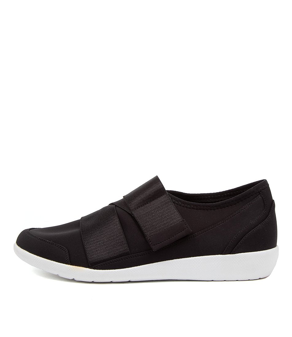 Black White Women Ziera Urban (Wide, Adjustable Fit) Sneakers | Z-810546