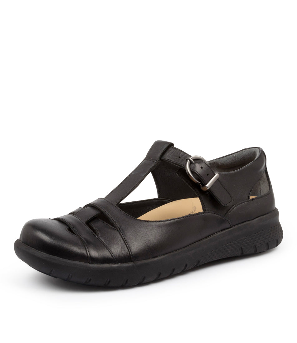 Black Women Ziera Skipper (Extra Wide, Adjustable Fit) Mary Janes | Z-945203