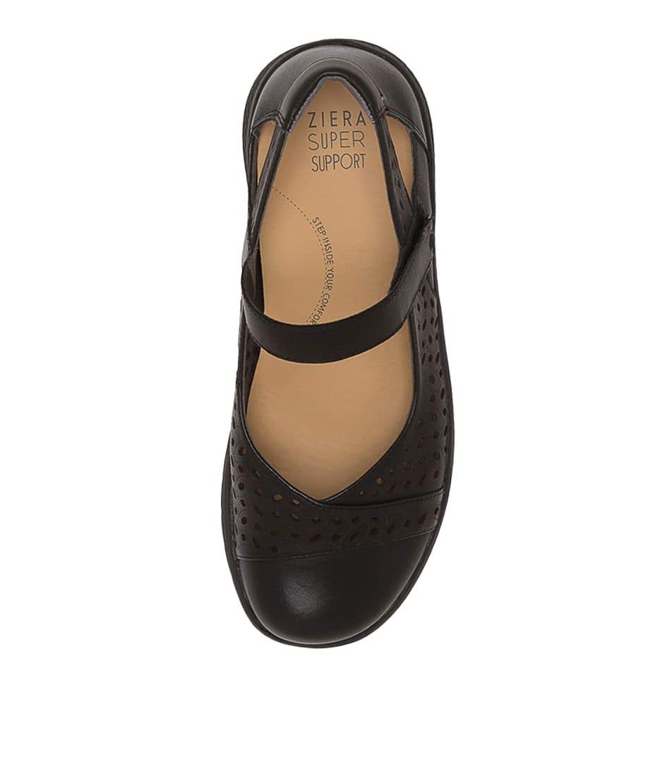 Black / Black Women Ziera Selmah (Extra Wide, Adjustable Fit) Mary Janes | Z-572319