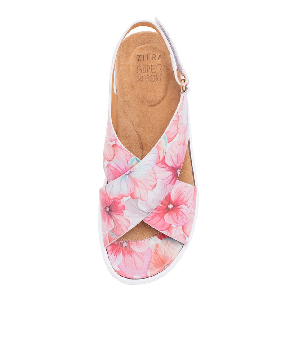 Flower / White Women Ziera Ilda (Wide) Sandals | Z-351829