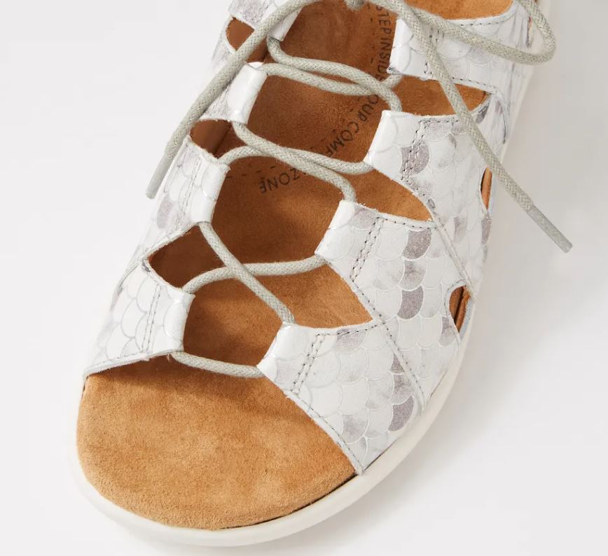 White Women Ziera Barnett (Extra Wide) Sandals | Z-381769